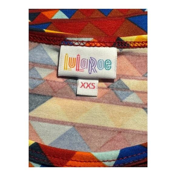 NEW LuLaRoe Irma Women's XXS Multicolor Geometric Tunic Top High-Low NWT - Picture 6 of 7